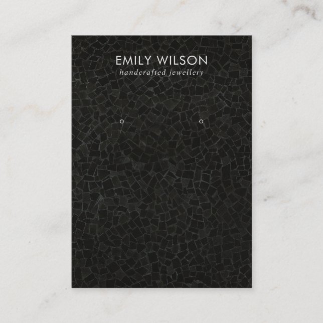 BLACK MOSAIC STRUKTUR STUD EARRING VISNING-KORT VISITKORT (Framsida)