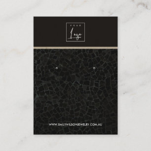 BLACK MOSAIC STRUKTUR STUD EARRING VISNING-KORT VISITKORT