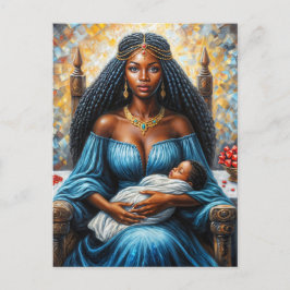 Black Mother With Baby Erzulie Art Vykort