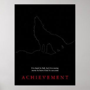 Black Motivational Howling Varg Art Poster Skriv u