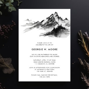 Black Mountain Forest Funeral Firande of Life Inbjudningar