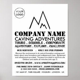 Black Mountain Logotyp, Caking Äventyr Advertising Poster