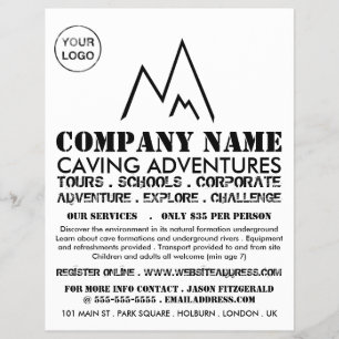 Black Mountain Logotyp, Caking Äventyr Advertising Reklamblad