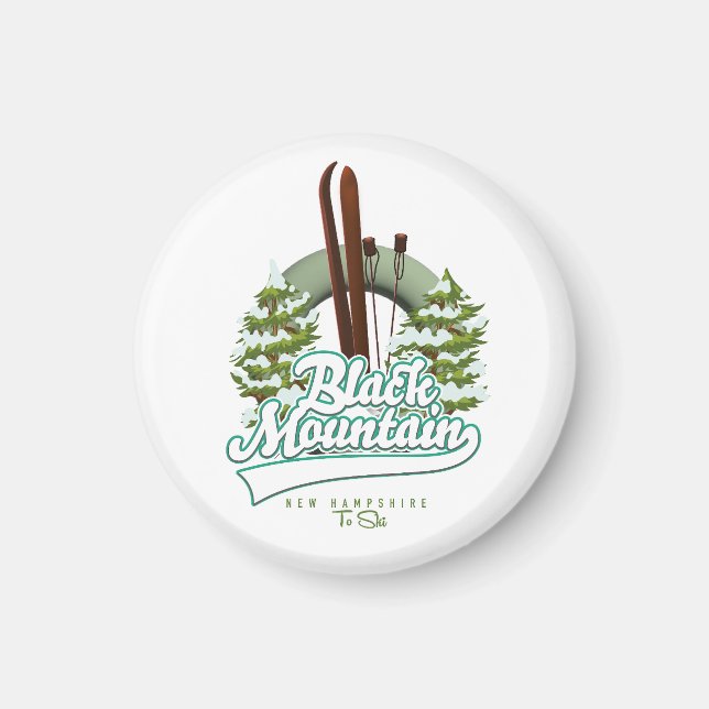 Black Mountain New Hampshire Ski logotyp. Magnet (Framsidan)