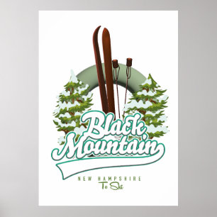 Black Mountain New Hampshire Ski logotyp. Poster