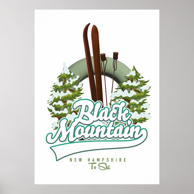 Black Mountain New Hampshire Ski logotyp. Poster (Framsidan)