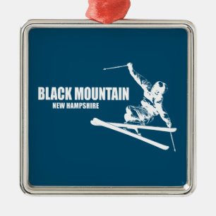 Black Mountain New Hampshire Skier Julgransprydnad Metall