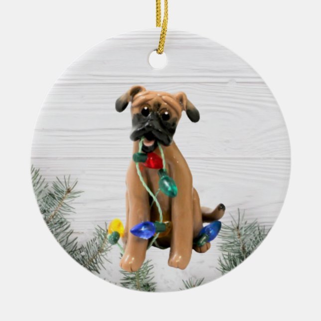 Black Mouth Cur jul Ornament (Framsidan)