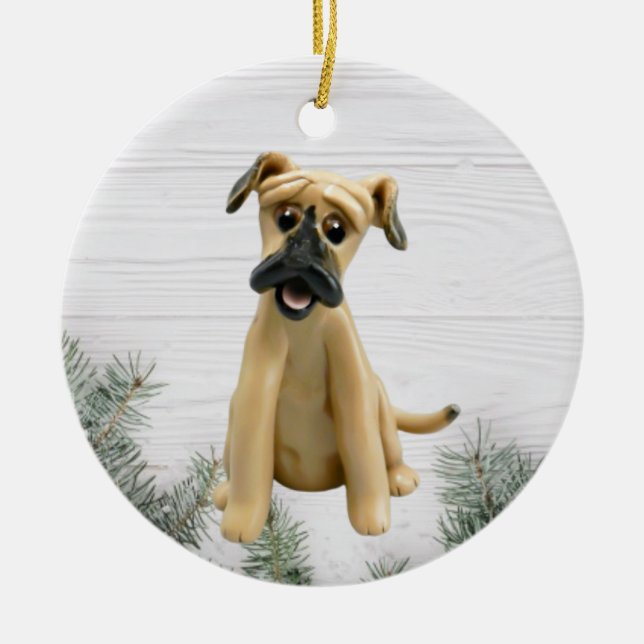 Black Mouth Cur jul Ornament (Framsidan)