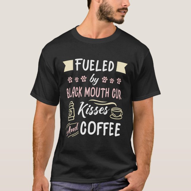Black Mouth Cur Rolig hund Mamma-kaffe Älskare T Shirt (Framsida)