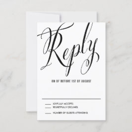 Black Mr. & Mrs Elegant Script-Bröllop OSA Kort