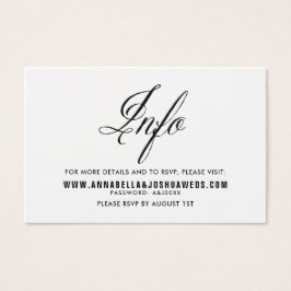 Black Mr. & Mrs Elegant Script Bröllop webbplats I Visitkort