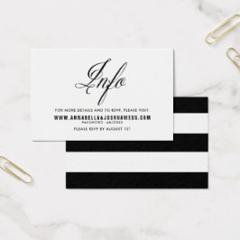 Black Mr. & Mrs Elegant Script Bröllop webbplats I Visitkort