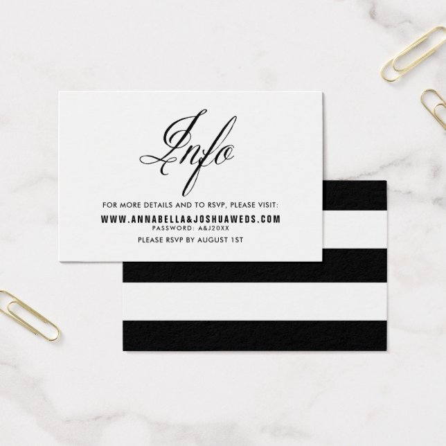 Black Mr. & Mrs Elegant Script Bröllop webbplats I Visitkort (Kontor)