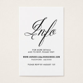 Black Mr. & Mrs Elegant Script Bröllop webbplats I Visitkort