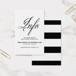 Black Mr. & Mrs Elegant Script Bröllop webbplats I Visitkort