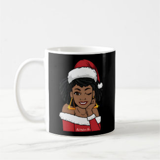 Black Mrs Claus W Afro Winking African American Kaffemugg