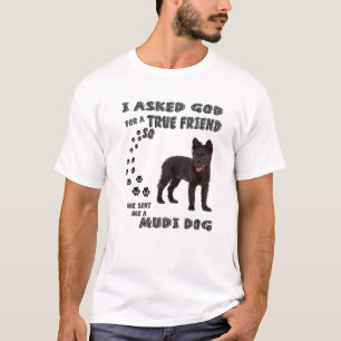 Black Mudi Hund Quote Mamma, Moody Pappa Älskare C T Shirt