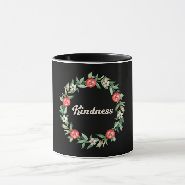 Black Mugg med Rosa Pomegranate Wandepeace Print (Center)