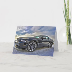 BLACK MUSCLE CAR HÄLSNING BIRTHDAY CARD TACK KORT