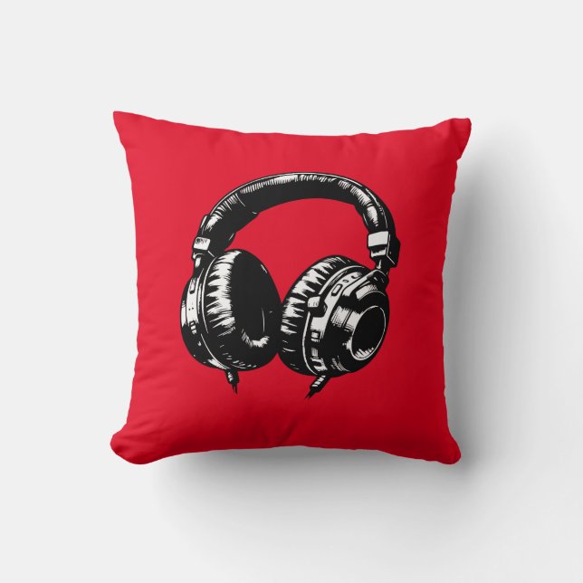 Black Music Headphone DJ Kudde (Framsida)