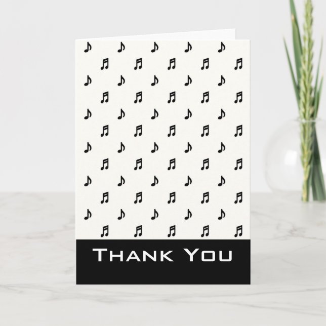 Black Musik noter Modern Tack Greeting Card (Framsida)