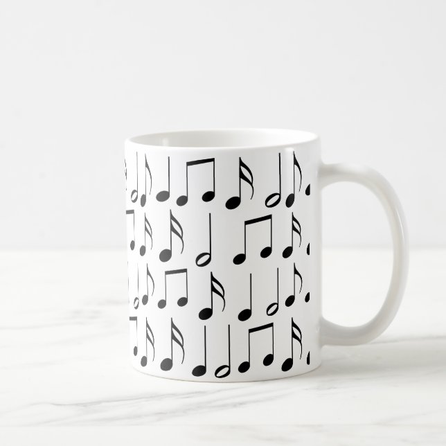 Black Musik noter Mönster Kaffemugg (Höger)
