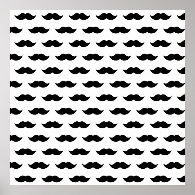 Black Mustache Background Poster (Framsidan)