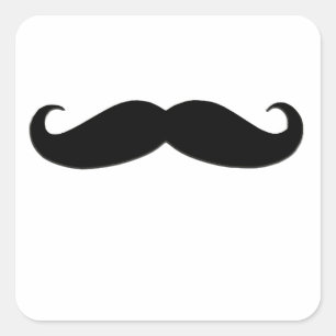 Black Mustache eller Black Mustache för Roligt Gif Fyrkantigt Klistermärke