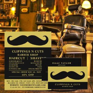 Black Mustache, Manar Barbers Affärskort Visitkort