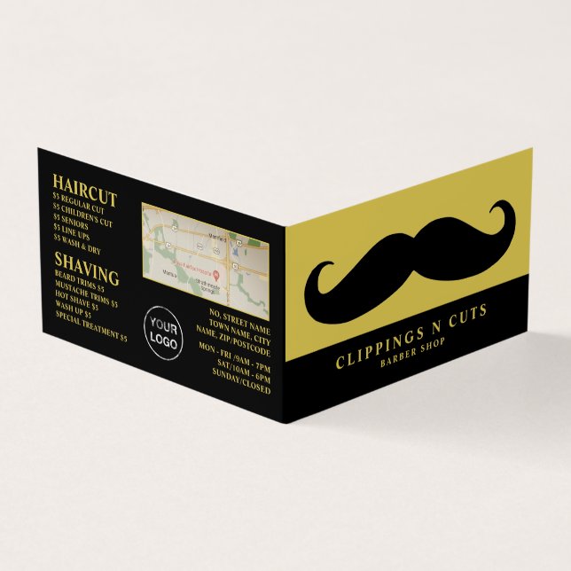 Black Mustache, Manar Barbers Loyalty Card Visitkort (Utsida)