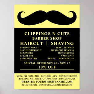 Black Mustache, Manar Barbers Reklamation Poster