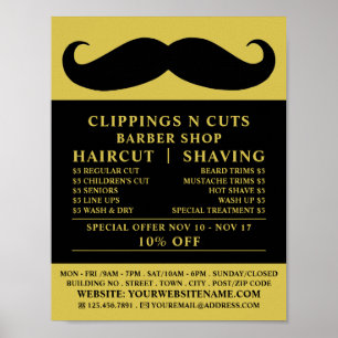 Black Mustache, Manar Barbers Reklamation Poster