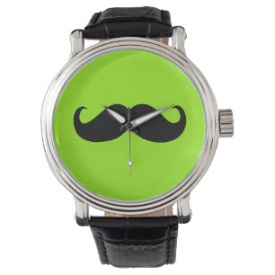 Black Mustache på Gröntens bakgrund Armbandsur