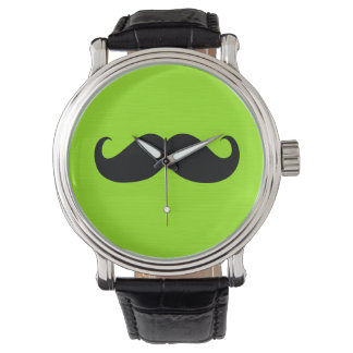 Black Mustache på Gröntens bakgrund Armbandsur