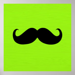Black Mustache på Gröntens bakgrund Poster