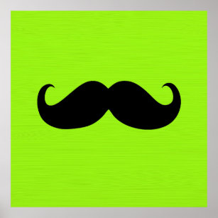 Black Mustache på Gröntens bakgrund Poster
