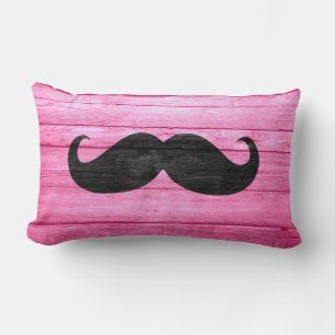 Black Mustache på Rosa Wood Lumbarkudde