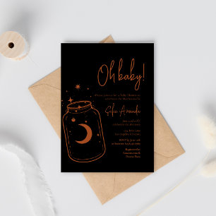 Black Mystic och Celestial Flaska Baby Shower Inbjudningar