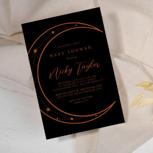 Black Mystic och Celestial Måne Baby Shower Inbjudningar