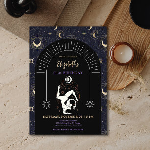 Black Mystic Scorpio Zodiac 21:a födelsedagen Inbjudningar