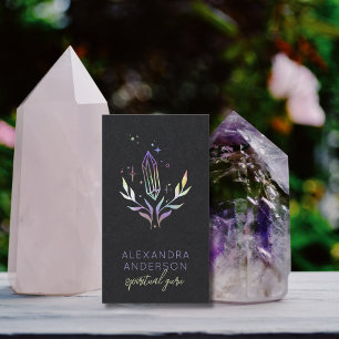Black Mystical HoloGraph Andlig Crystals Visitkort