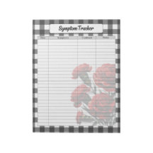 Black n White Blommigt Gingham_ Symptom Tracker