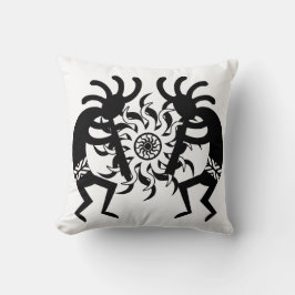 Black N White Southwest Tribal Sol Aztec Kokopelli Kudde