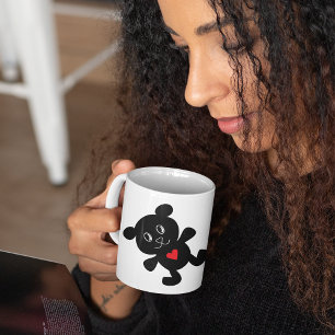 Black Nalle Kärlek Kaffemugg