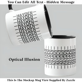 Black Namn Gömt Message Trendig Mugg 121B Modern