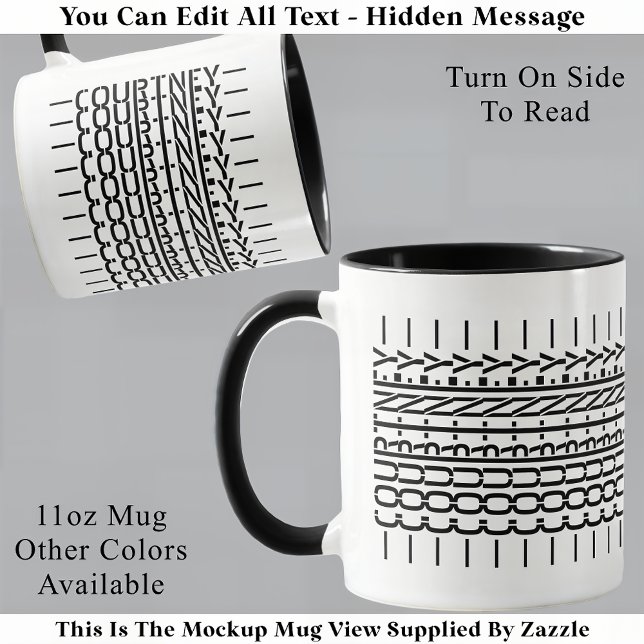 Black Namn Gömt Message Trendig Mugg 121B Modern (Skapare uppladdad)