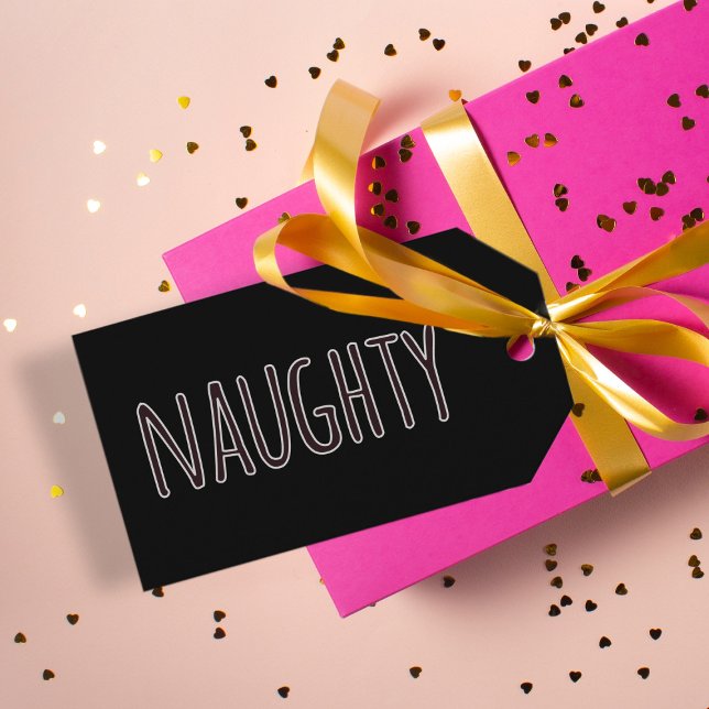 Black Naughty-Helgdag Presentetikett (Black naughty gift tags for your naughty gifts 😉)