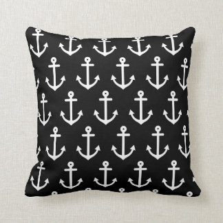 Black Nautical Anchors Kudde