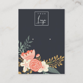 Black Navy Ambrosia Blommigt Logotyp Earring Visni Visitkort
